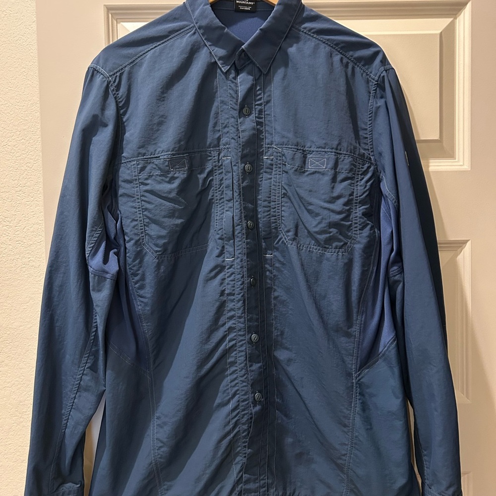 Men's Blue Button-Up Shirt
